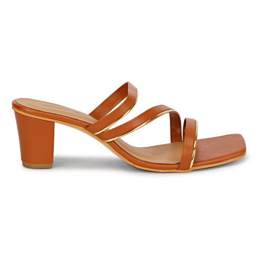 Mozafia Square Toe- Strappy - 4 Women Heel