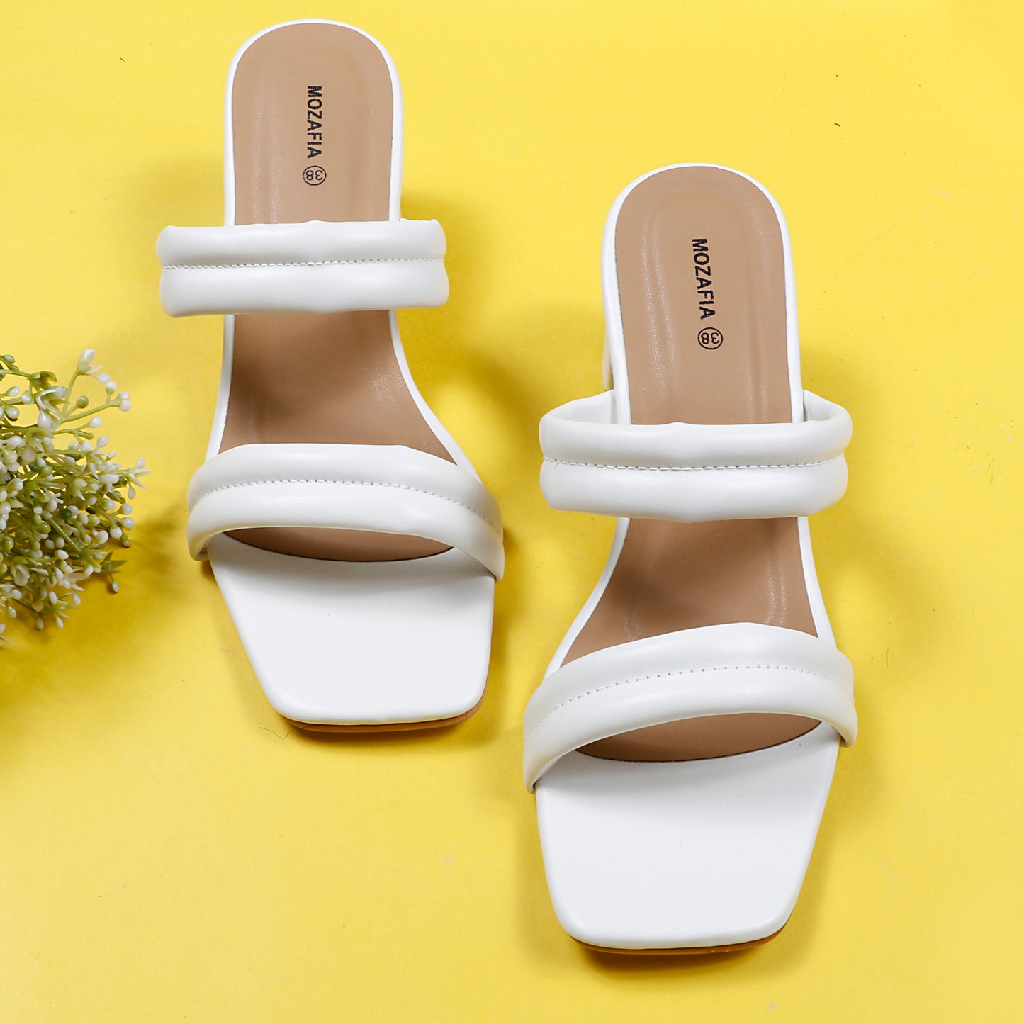 Mozafia Square Toe Strappy -5 Women Heel