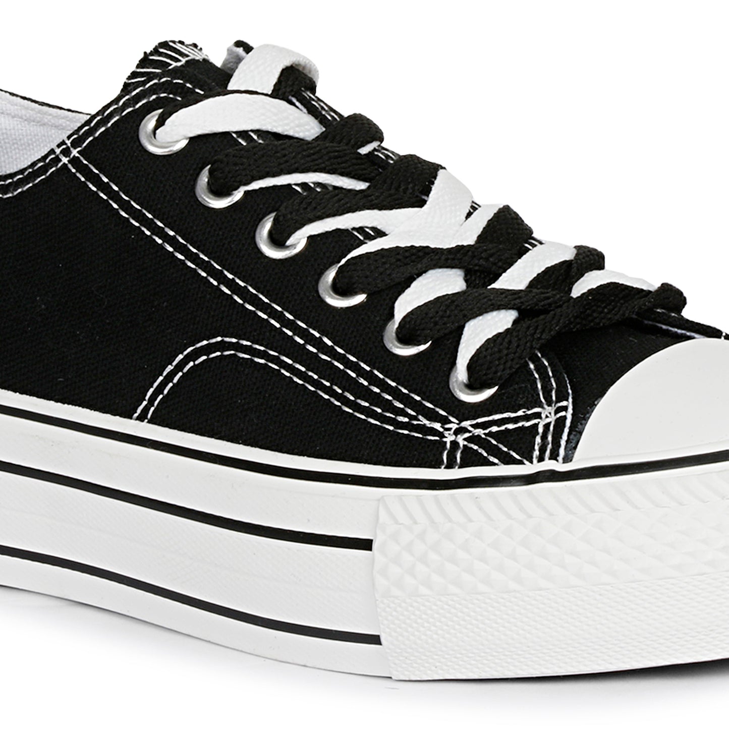 Mozafia Canvas Plim Dual Lace Low Cut Women Shoe