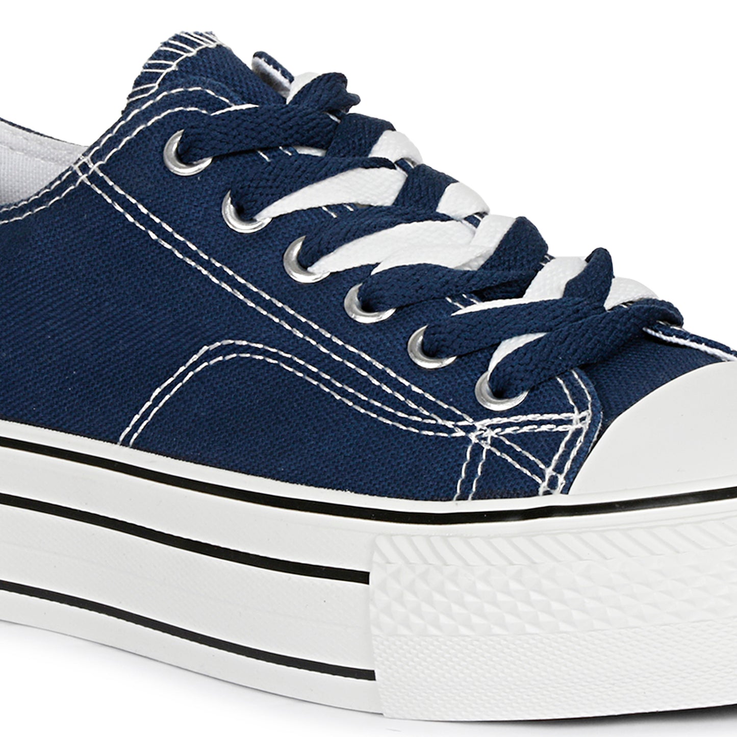 Mozafia Canvas Plim Dual Lace Low Cut Women Shoe