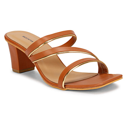 Mozafia Square Toe- Strappy - 4 Women Heel