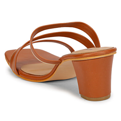 Mozafia Square Toe- Strappy - 4 Women Heel