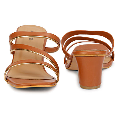 Mozafia Square Toe- Strappy - 4 Women Heel