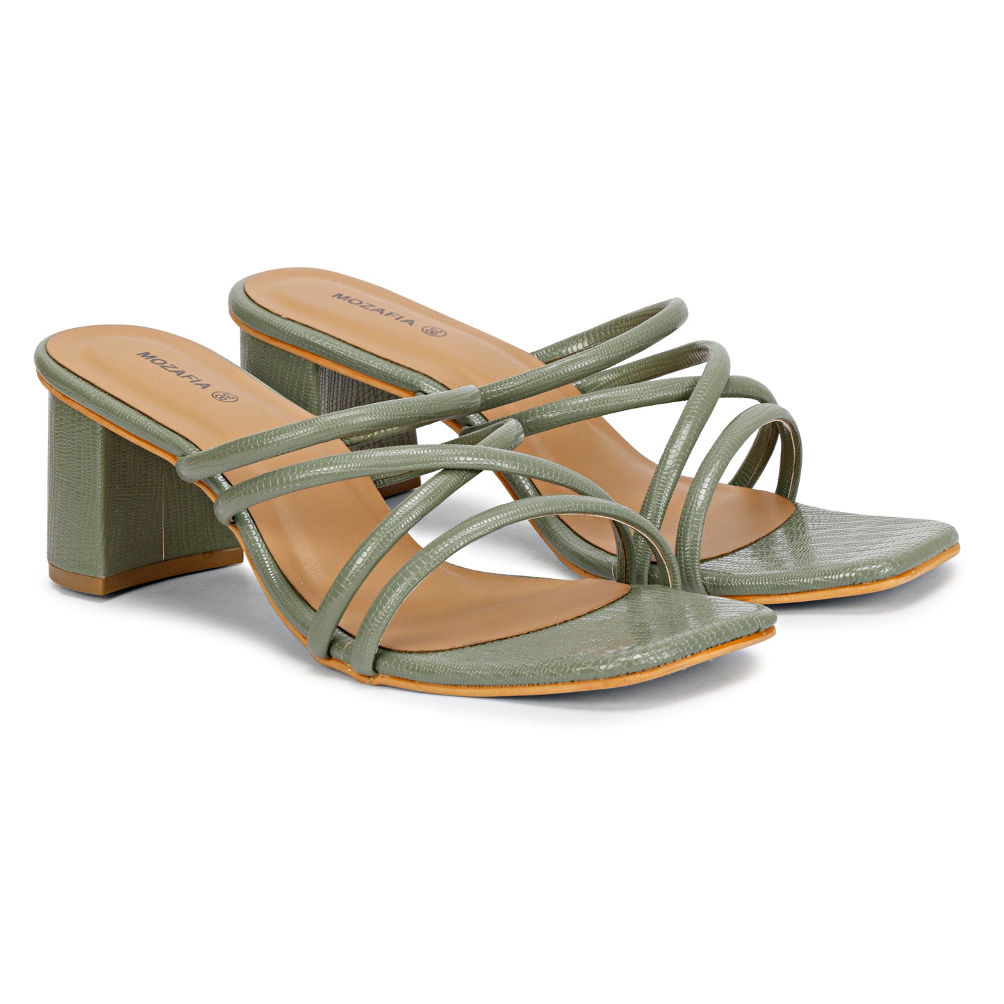 Mozafia Square Toe-Strappy -3 Women Heels