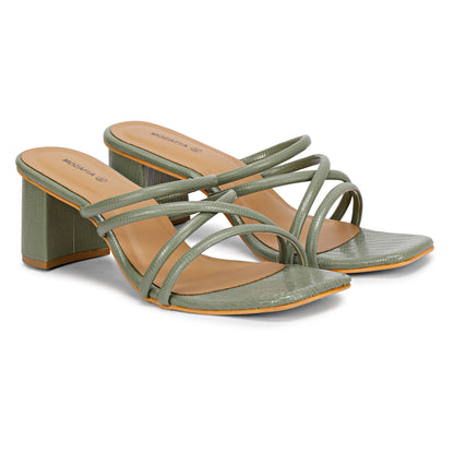 Mozafia Square Toe-Strappy -3 Women Heels