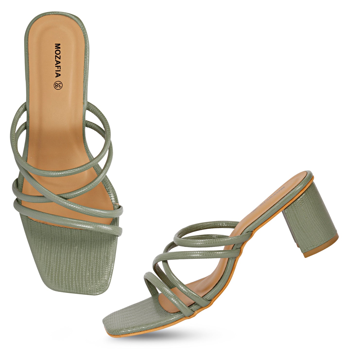 Mozafia Square Toe-Strappy -3 Women Heels