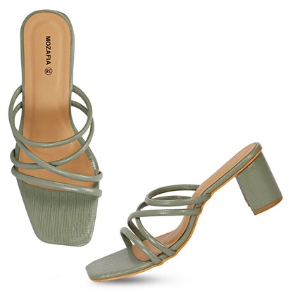 Mozafia Square Toe-Strappy -3 Women Heels