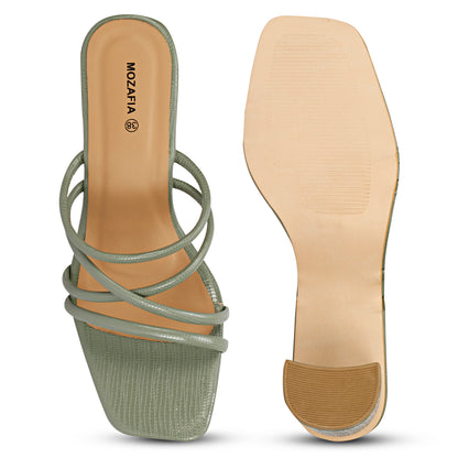 Mozafia Square Toe-Strappy -3 Women Heels