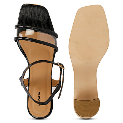 Mozafia Square Toe-Strappy -2 Women Heel