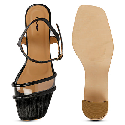 Mozafia Square Toe-Strappy -2 Women Heel