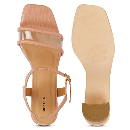 Mozafia Square Toe-Strappy -2 Women Heel