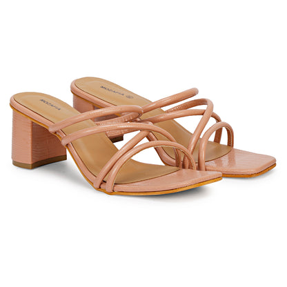 Mozafia Square Toe-Strappy -3 Women Heel