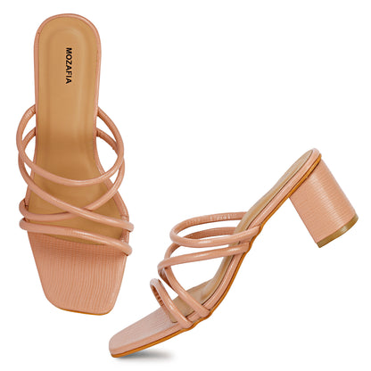 Mozafia Square Toe-Strappy -3 Women Heel