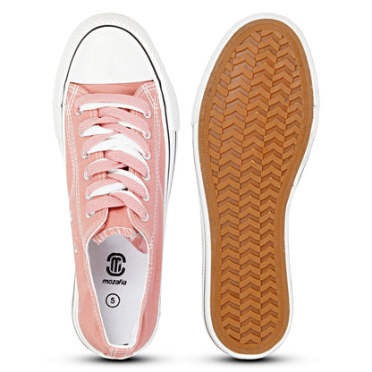 Mozafia Canvas Plim Dual Lace Low Cut Women Shoe