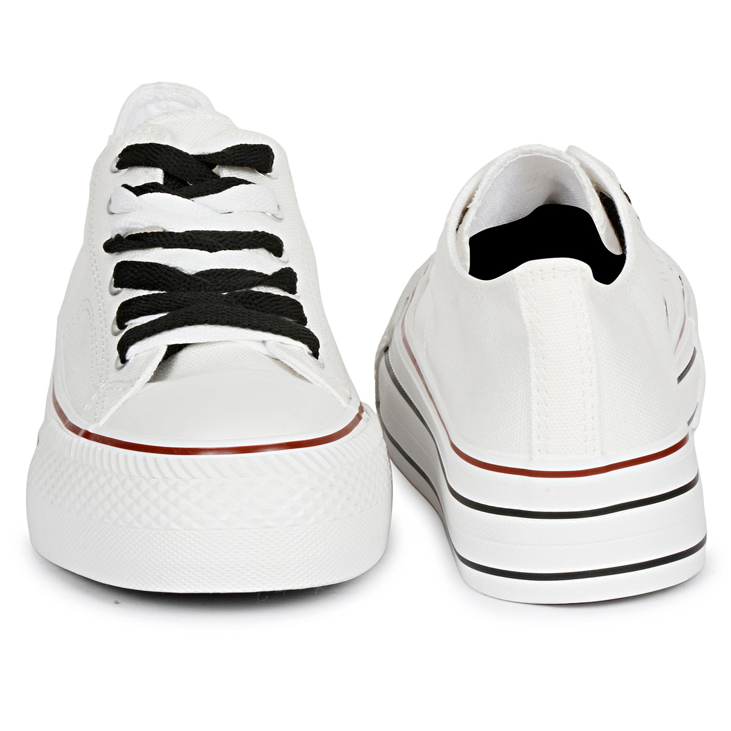 Mozafia Canvas Plim Dual Lace Low Cut Women Shoe