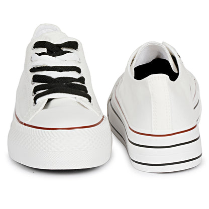 Mozafia Canvas Plim Dual Lace Low Cut Women Shoe