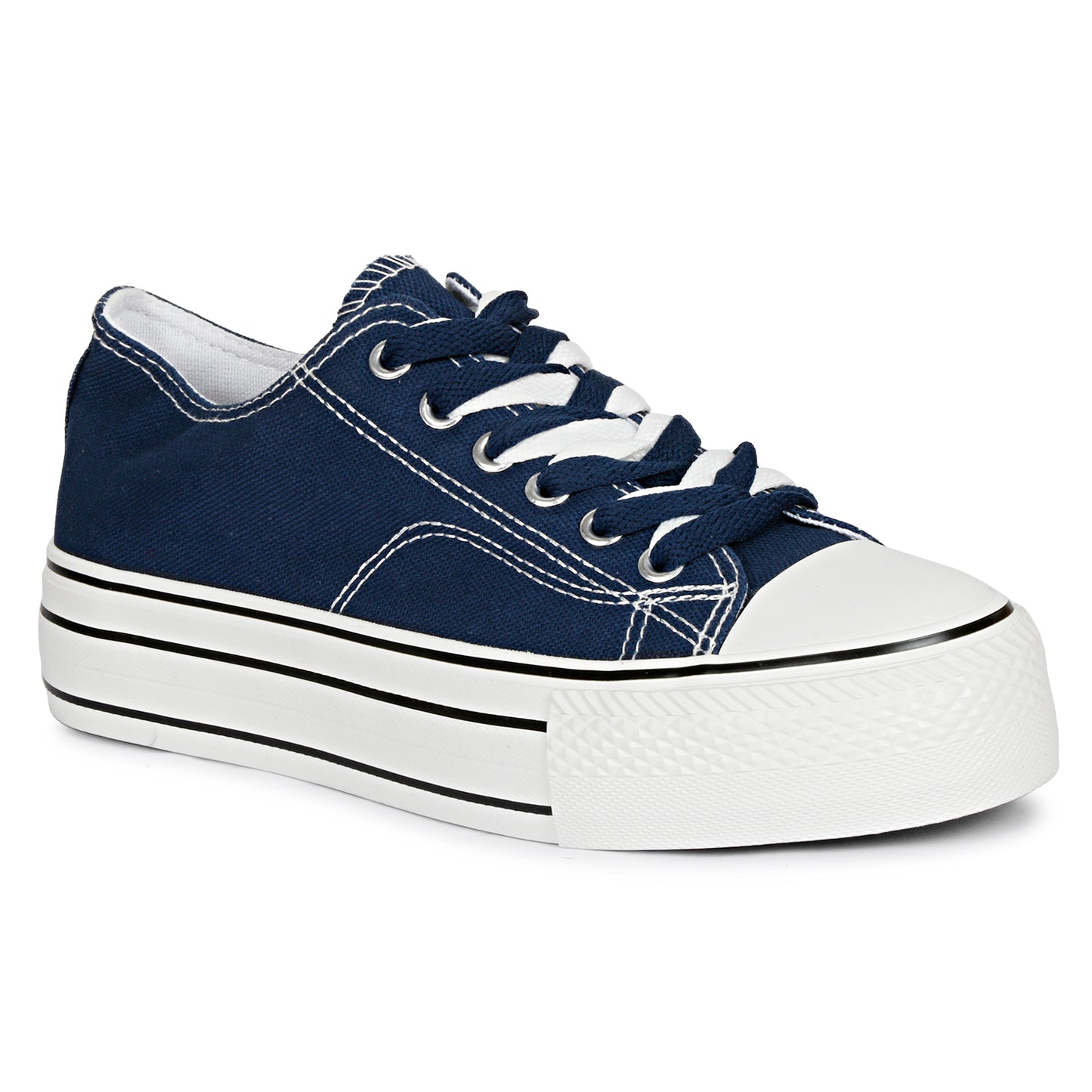 Mozafia Canvas Plim Dual Lace Low Cut Women Shoe