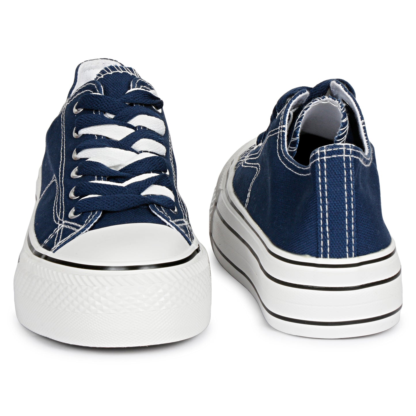 Mozafia Canvas Plim Dual Lace Low Cut Women Shoe