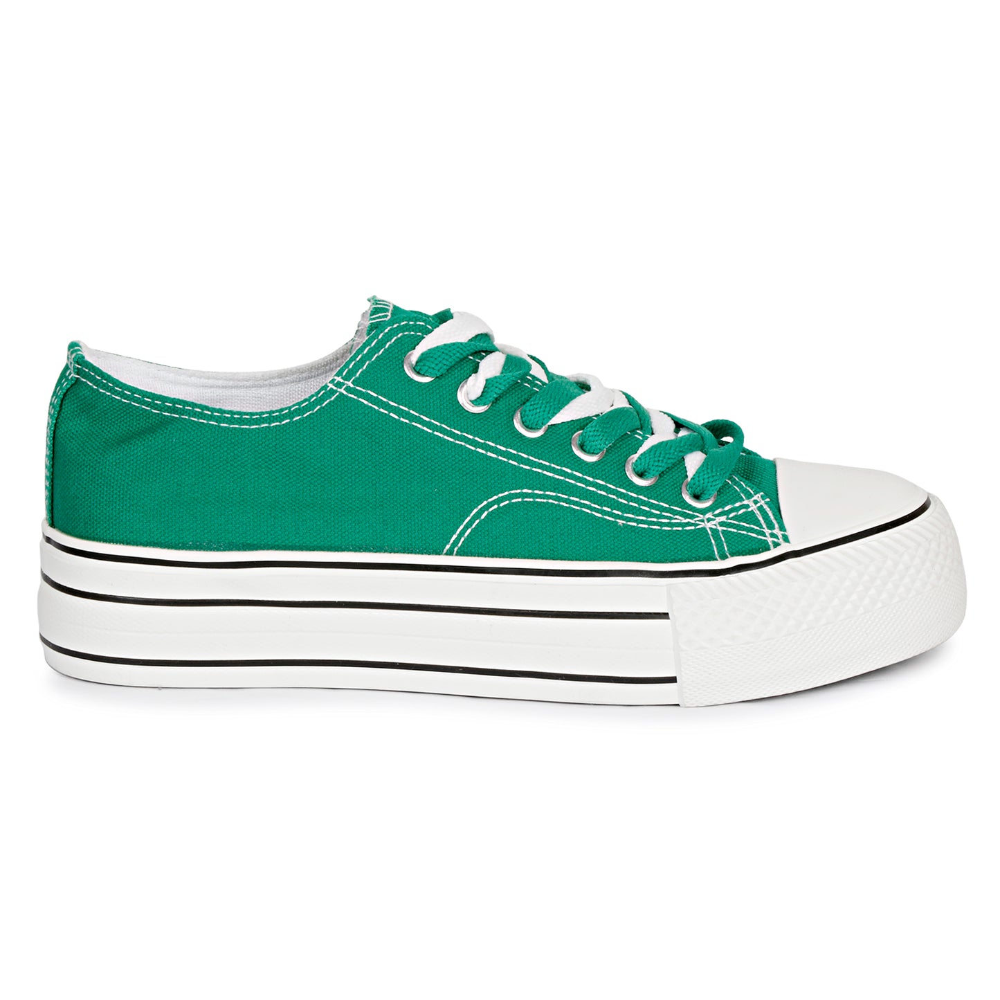 Mozafia Canvas Plim Dual Lace Low Cut Women Shoe