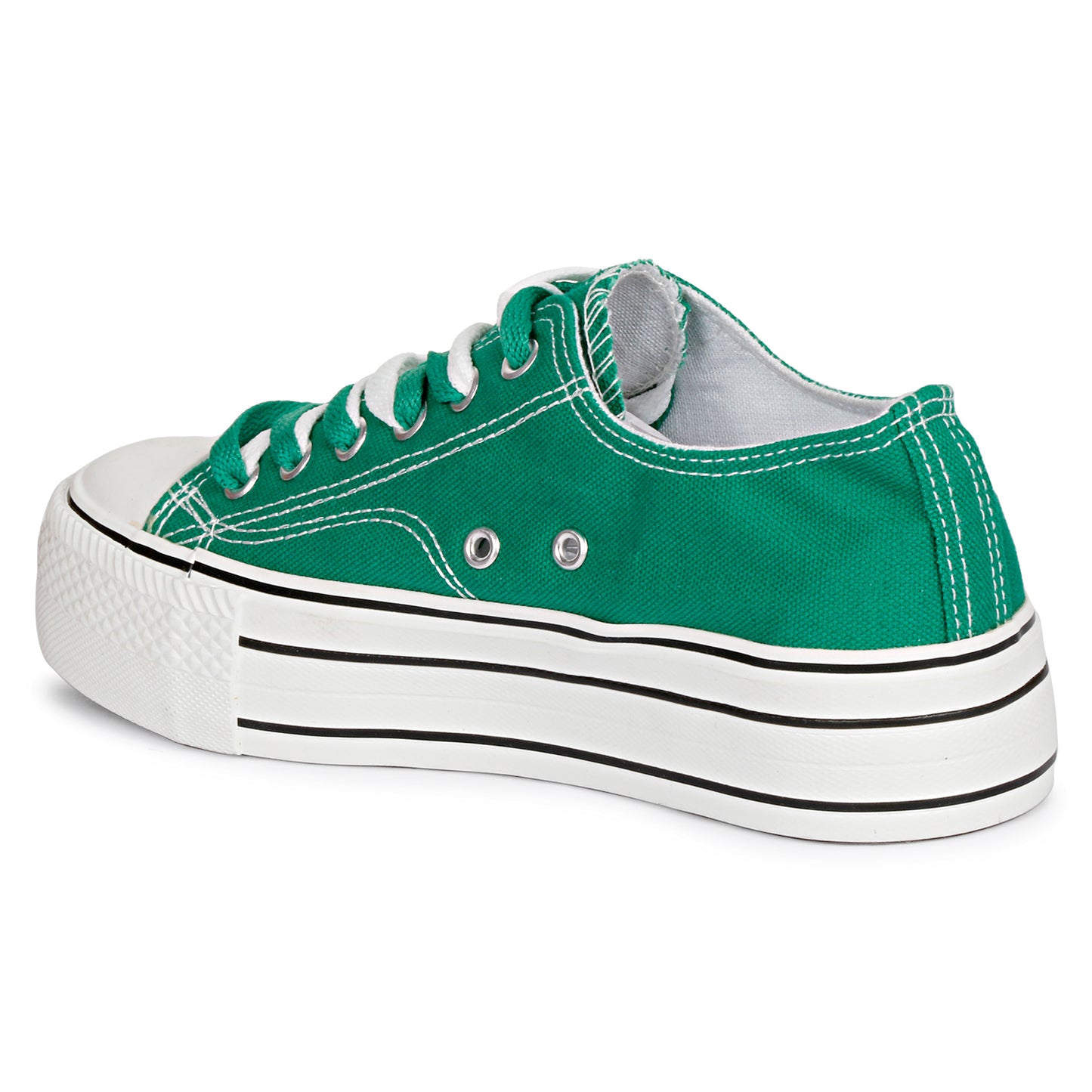 Mozafia Canvas Plim Dual Lace Low Cut Women Shoe