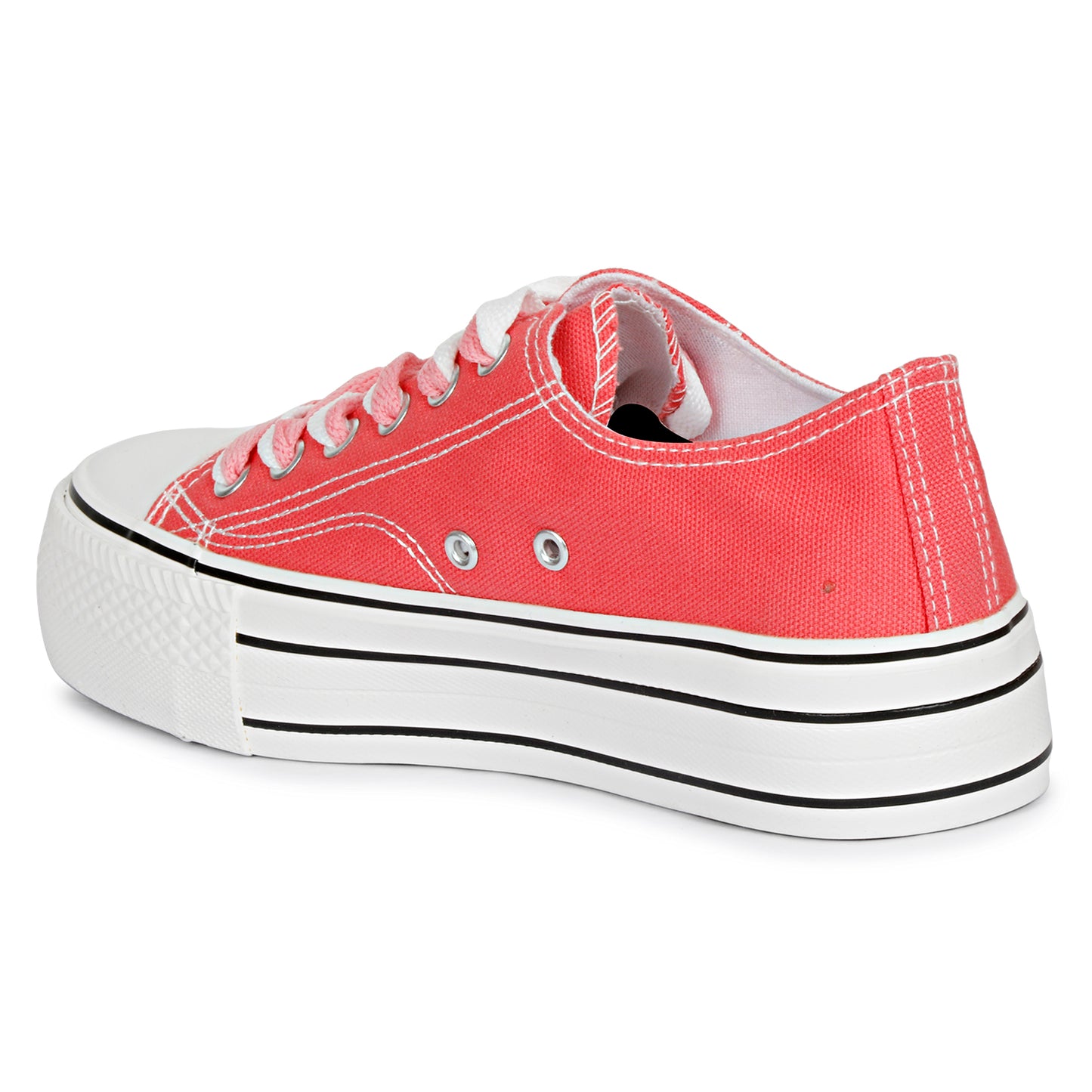 Mozafia Canvas Plim Dual Lace Low Cut Women Shoe