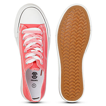 Mozafia Canvas Plim Dual Lace Low Cut Women Shoe