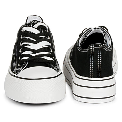 Mozafia Canvas Plim Dual Lace Low Cut Women Shoe