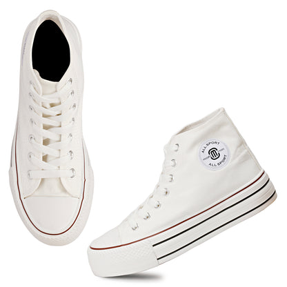 Mozafia Canvas Plim High Cut Women Shoe