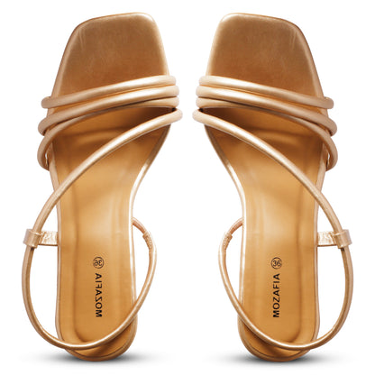 Mozafia Square Toe-Strappy Kitten Heel-1 Women Heel