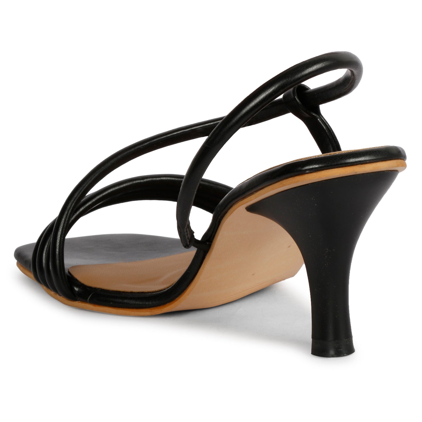 Mozafia Square Toe-Strappy Kitten Heel-1 Women Heel