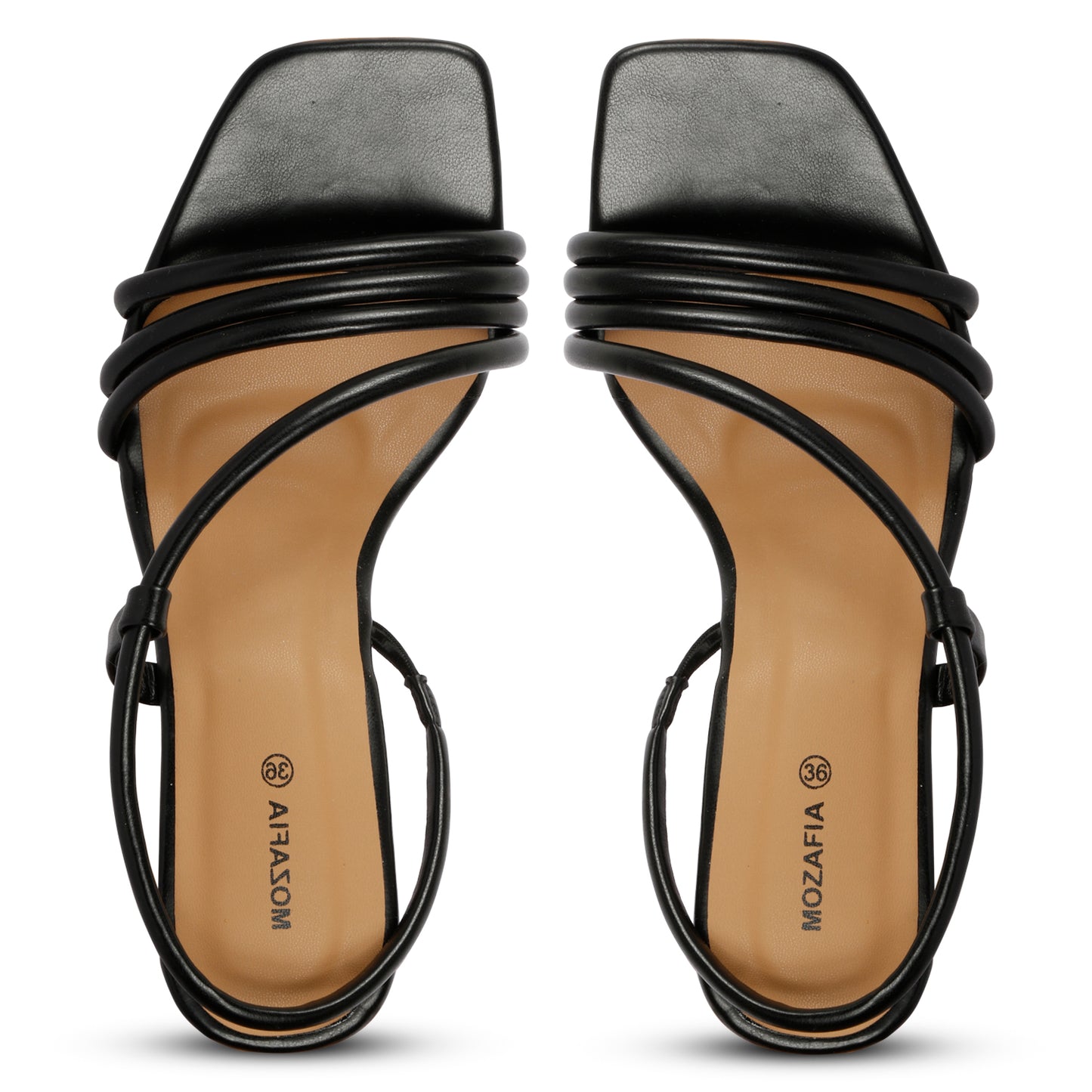 Mozafia Square Toe-Strappy Kitten Heel-1 Women Heel