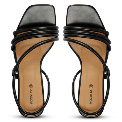 Mozafia Square Toe-Strappy Kitten Heel-1 Women Heel