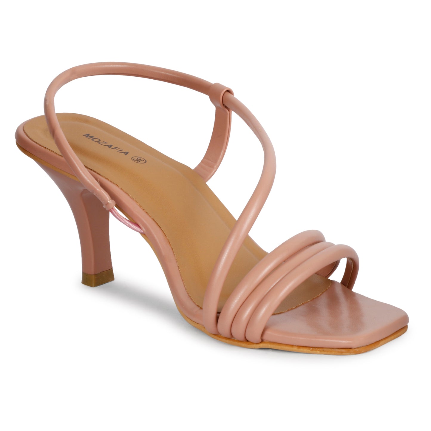 Mozafia Square Toe-Strappy Kitten Heel-1 Women Heel