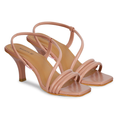 Mozafia Square Toe-Strappy Kitten Heel-1 Women Heel