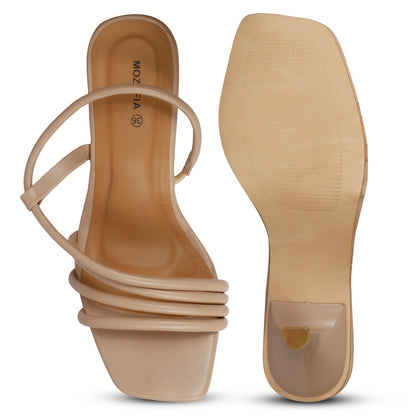 Mozafia Square Toe-Strappy Kitten Heel-1 Women Heel