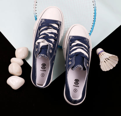 Mozafia Canvas Plim Dual Lace Low Cut Women Shoe