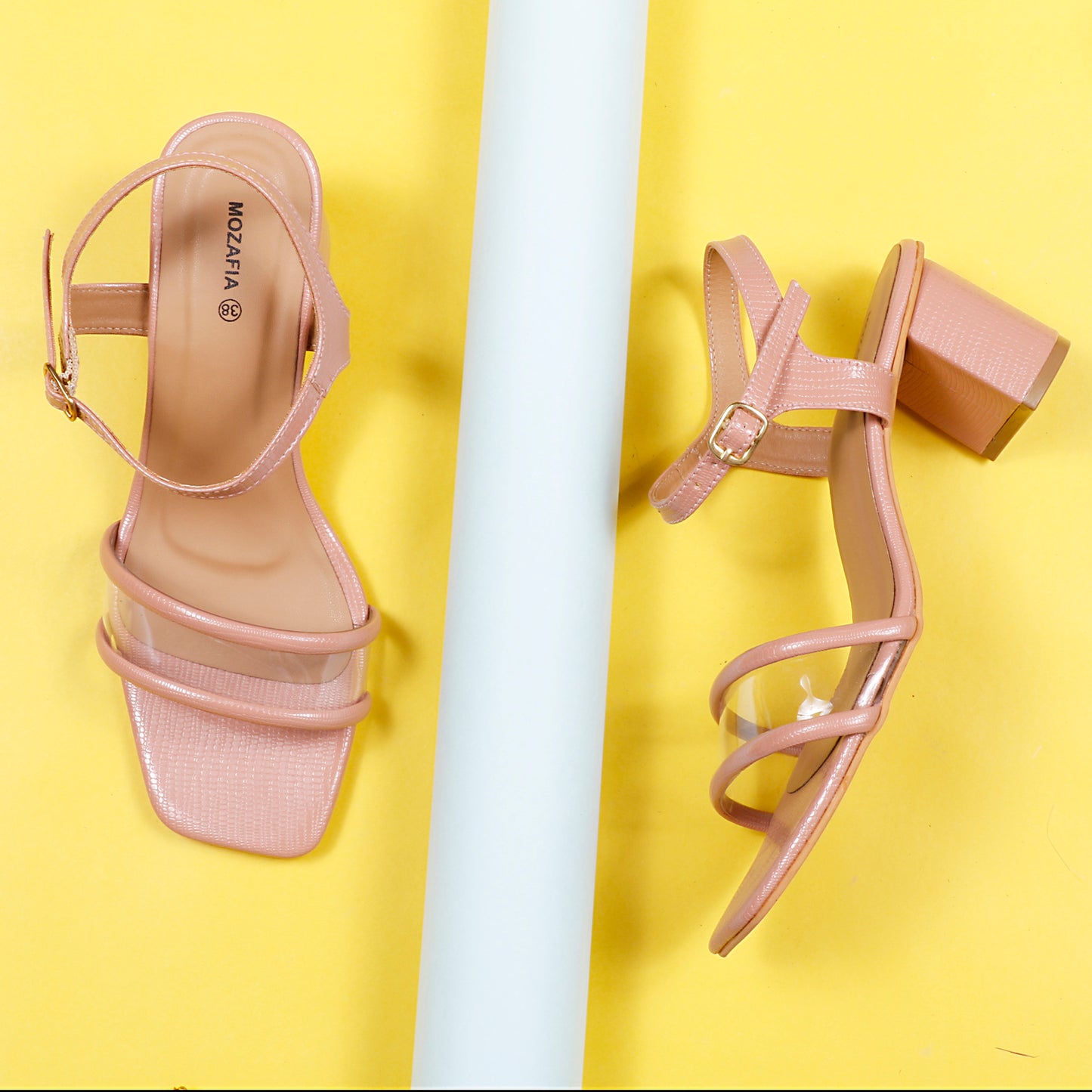 Mozafia Square Toe-Strappy -2 Women Heel