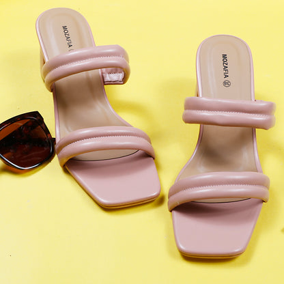 Mozafia Square Toe Strappy -5 Women Heel
