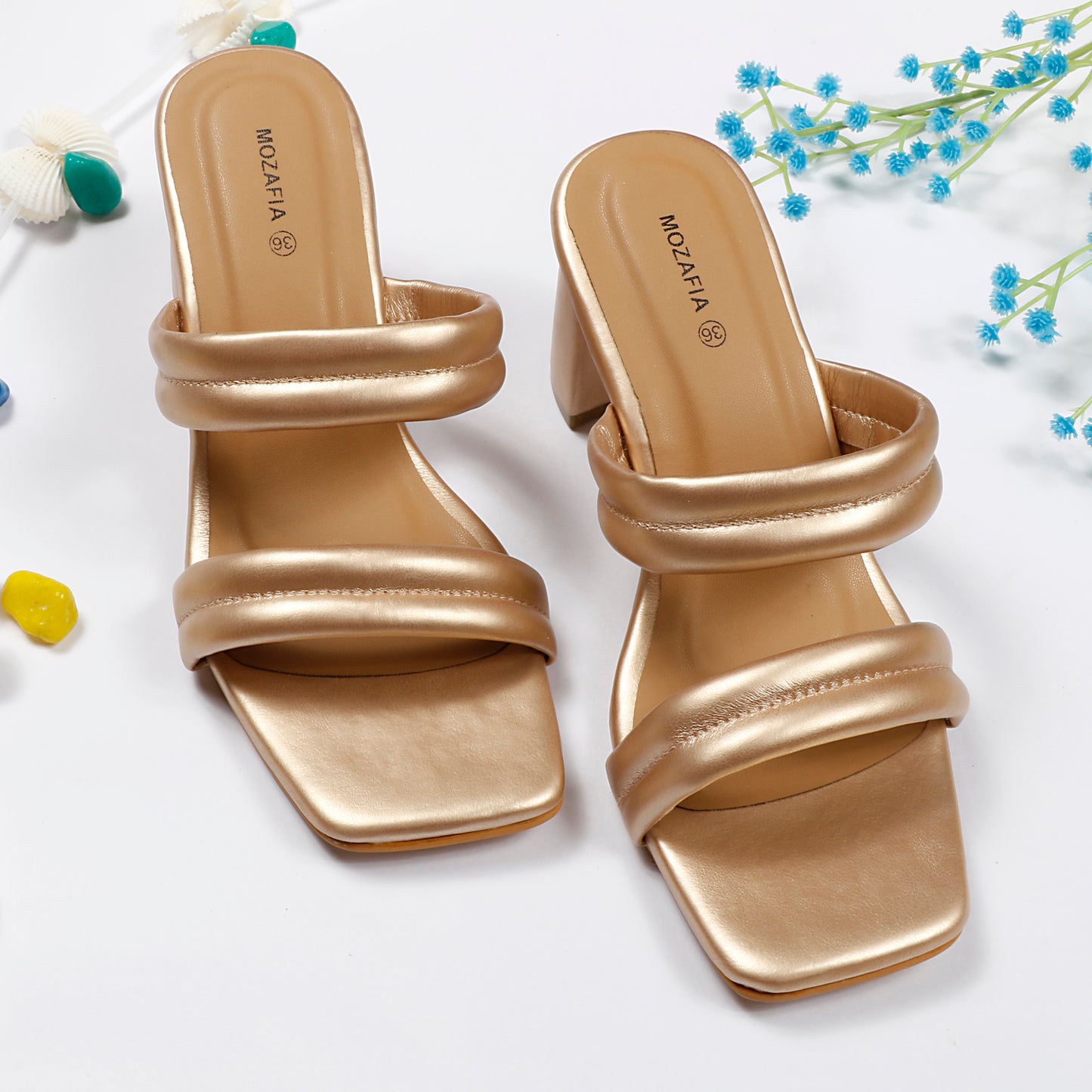 Mozafia Square Toe Strappy -5 Women Heel