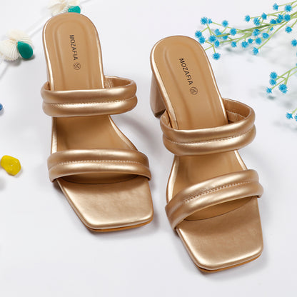 Mozafia Square Toe Strappy -5 Women Heel
